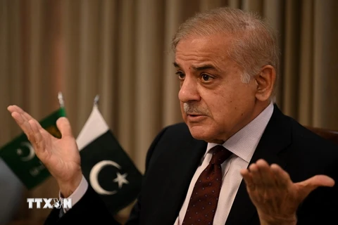 Thủ tướng Pakistan Shehbaz Sharif. (Ảnh: AFP/TTXVN)