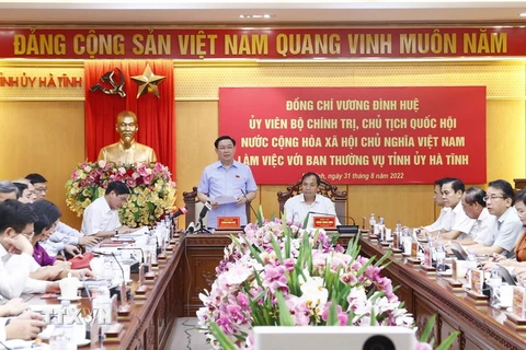 Chủ tịch Quốc hội Vương Đình Huệ phát biểu. (Ảnh: Doãn Tấn/TTXVN)