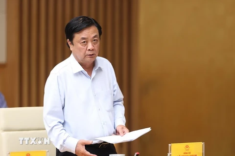 Bộ trưởng Bộ Nông nghiệp và Phát triển Nông thông Lê Minh Hoan. (Ảnh: Dương Giang/TTXVN)