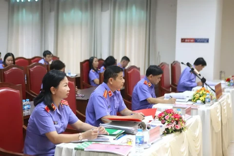Lãnh đạo Viện Kiểm sát Nhân dân Thành phố Hồ Chí Minh tham dự hội nghị tập huấn. (Ảnh: Thành Chung/Vietnam+)