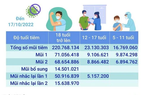 Hơn 260,667 triệu liều vaccine phòng COVID-19 đã được tiêm ở Việt Nam