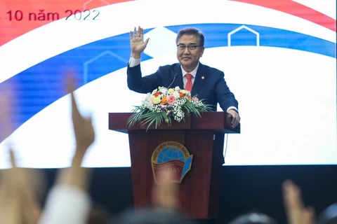 Ngoại trưởng Hàn Quốc Park Jin trong buổi nói chuyện với các sinh viên Học viện Ngoại giao, tại Hà Nội, ngày 18/10. (Nguồn: tuoitre.vn)