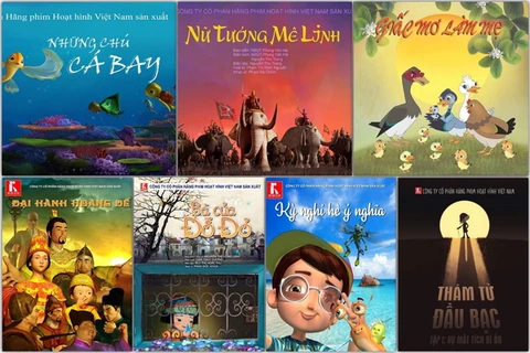 Một số poster phim do Hãng phim Hoạt hình Việt Nam sản xuất trong năm 2021. (Nguồn: Cục điện ảnh Việt Nam)