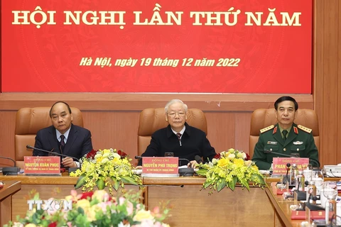 [Photo] Tổng Bí thư chủ trì Hội nghị Quân ủy Trung ương lần thứ năm