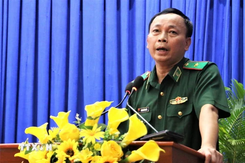 Thiếu tương Hoàng Hữu Chiến, Phó Tư lệnh, kiêm Tham mưu trưởng Bộ đội Biên phòng Việt Nam. (Ảnh: Công Mạo/TTXVN)