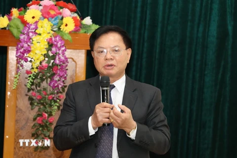 Ông Tống Anh Đệ, Phó Chủ tịch Hiệp hội Du lịch Ninh Bình phát biểu tại Hội thảo. (Ảnh: Đức Phương/TTXVN)
