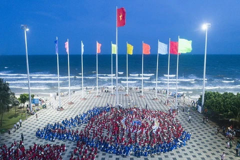 Giải vô địch wushu quốc gia 2023 được tổ chức ngoài trời, tại khu vực Công viên Cột Cờ, Bãi Sau, thành phố Vũng Tàu. (Nguồn: Báo Bà Rịa-Vũng Tàu)