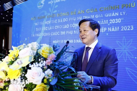 Phó Thủ tướng Lê Minh Khái phát biểu chỉ đạo. (Ảnh: An Đăng/TTXVN)
