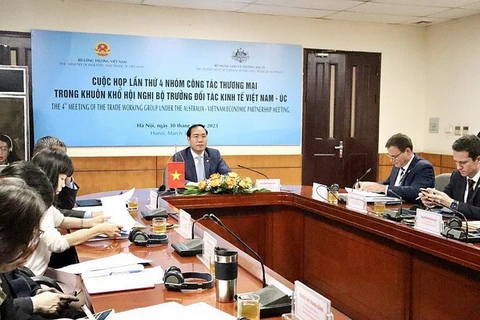 Cuộc họp lần thứ 4 Nhóm công tác về Thương mại thuộc khuôn khổ Hội nghị Bộ trưởng Đối tác kinh tế Việt Nam-Australia tổ chức theo hình thức trực tuyến. (Nguồn: Bộ Công Thương)