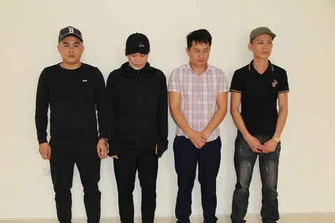 Bốn đối tượng trong chuyên án bị cơ quan Công an bắt giữ. (Nguồn: Trang thông tin điện tử Công an tỉnh Nghệ An)