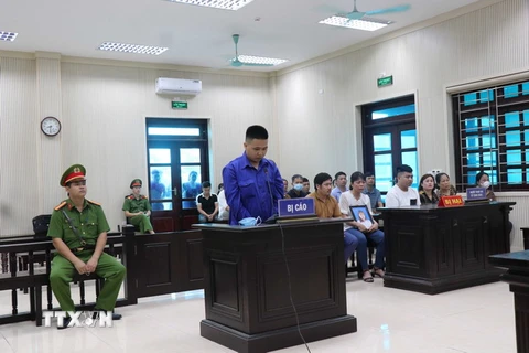 Bị cáo Nguyễn Thanh Hoàng tại phiên xét xử. (Ảnh: Thái Hùng/TTXVN)