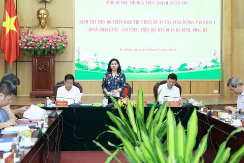 Phó Bí thư Thường trực Thành ủy Nguyễn Thị Tuyến phát biểu kết luận cuộc kiểm tra. (Nguồn: Cổng thông tin điện tử Chính phủ)