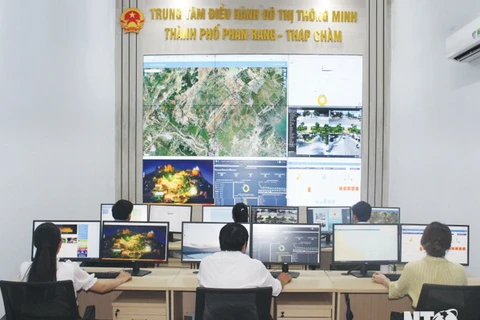 Trung tâm Điều hành đô thị thông minh Thành phố Phan Rang-Tháp Chàm chính thức đi vào hoạt động. (Nguồn: Báo Ninh Thuận)