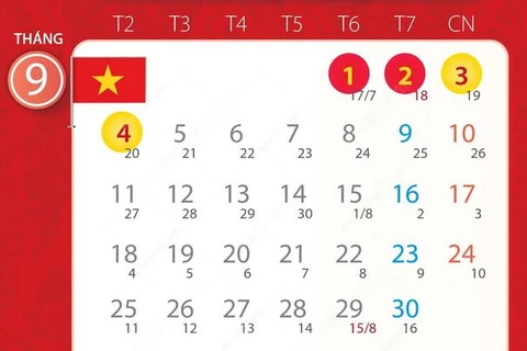 [Infographics] Bốn ngày nghỉ lễ dịp Quốc khánh năm 2023