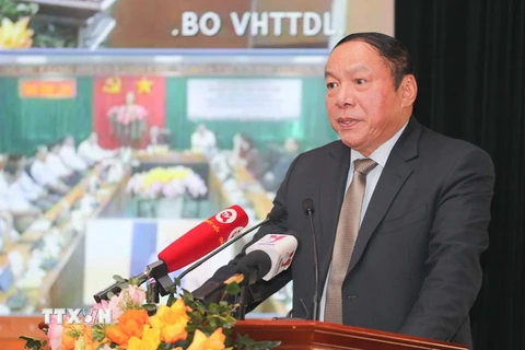 Bộ trưởng Bộ Văn hóa, Thể thao và Du lịch Nguyễn Văn Hùng. (Ảnh: Thanh Tùng/TTXVN)