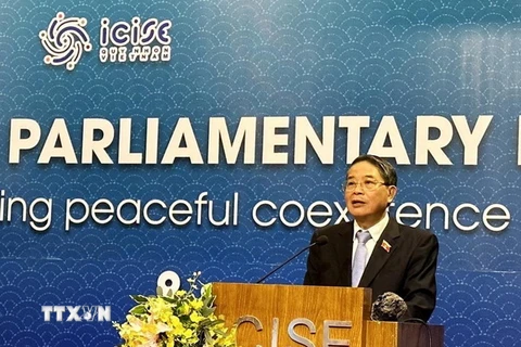Phó Chủ tịch Quốc Hội Việt Nam Nguyễn Đức Hải phát biểu tại Hội thảo. (Ảnh: Lê Phước Ngọc/TTXVN)