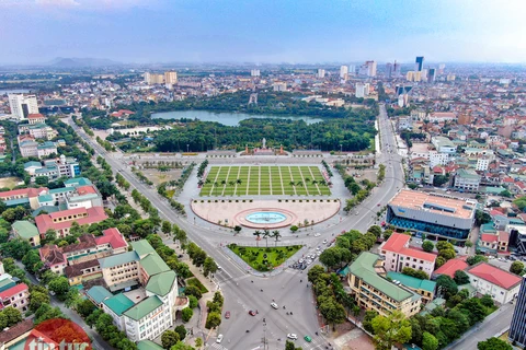 Thành phố Vinh, tỉnh Nghệ An, nhìn từ trên cao. (Ảnh Trung Nguyên/Báo Tin tức)