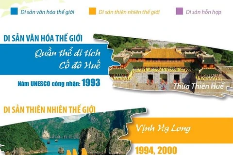 [Infographics] Chín Di sản Văn hóa và Thiên nhiên thế giới ở Việt Nam
