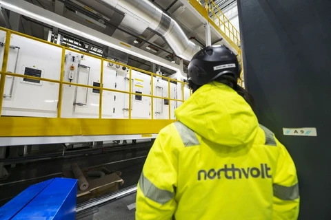 Công nhân làm việc tại nhà máy Northvolt ở Skelleftea, Thụy Điển. (Nguồn: Bloomberg)