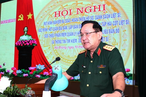 Thượng tướng Võ Minh Lương phát biểu kết luận Hội nghị. (Nguồn: Báo điện tử Đảng Cộng sản)