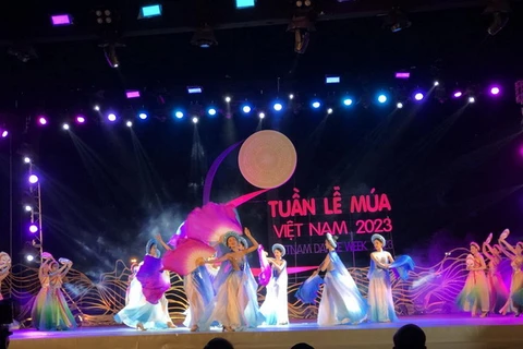 Lễ Khai mạc Tuần lễ Múa Việt Nam 2023, diễn ra tại Công viên Thống Nhất, Hà Nội. (Ảnh: Phương Lan/TTXVN)