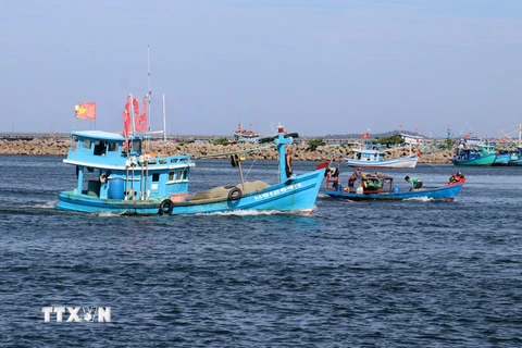 Tàu cá ra khơi.( Ảnh: Lê Huy Hải/TTXVN)