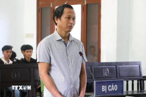 Bị cáo Nay Y Blang tại phiên tòa. (Ảnh: Tường Quân/TTXVN)