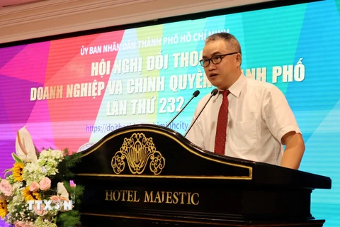 Ông Nguyễn Đức Lệnh, Phó Giám đốc Ngân hàng Nhà nước chi nhánh Thành phố Hồ Chí Minh. (Ảnh: Hứa Chung/TTXVN)