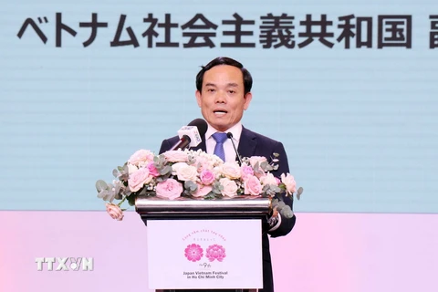 Ông Trần Lưu Quang, Phó Thủ tướng Chính phủ phát biểu tại lễ khai mạc Lễ hội Việt Nam-Nhật 2024. (Ảnh: Xuân Khu/TTXVN)