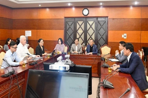 Quang cảnh buổi làm việc giữa Cục trưởng Cục Thể dục Thể thao Đặng Hà Việt và Chủ tịch Tập đoàn Mentally Fit Global. (Nguồn: Cục Thể dục Thể thao)