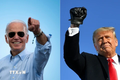 Đương kim Tổng thống Mỹ Joe Biden (trái) và cựu Tổng thống Donald Trump. (Ảnh: AFP/TTXVN)