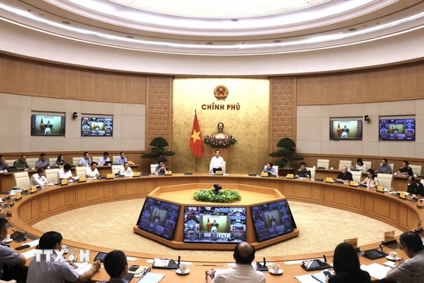 Phó Thủ tướng Trần Lưu Quang chủ trì họp Ban Chỉ đạo quốc gia về IUU. (Ảnh: Lâm Khánh/TTXVN)