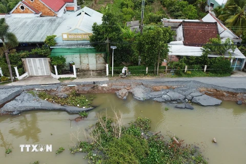 Đồng Tháp: Sạt lở chia cắt đường huyện Rau Cần-Xã Khánh 