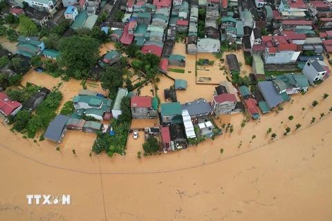 Mưa lớn gây ngập lụt tại huyện Hòa An và thành phố Cao Bằng 