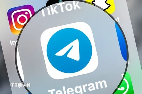 Biểu tượng ứng dụng Telegram. (Ảnh: AFP/TTXVN)