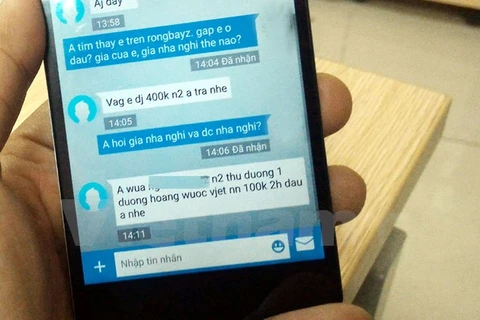 Hoạt động mại dâm quan tin nhắn, internet, facebook rất khó kiểm soát. (Ảnh minh hoạ: Vietnam+)