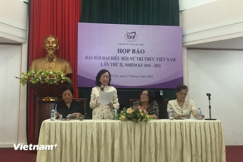 Họp báo Đại hội đại biểu Hội Nữ trí thức Việt Nam lần thứ hai. (Ảnh: PV/Vietnam+)