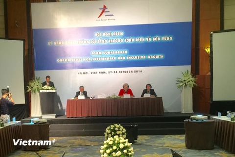 Hội nghị ASEM về kỹ năng xanh hướng tới tăng trưởng toàn diện và bền vững. (Ảnh: PV/Vietnam+)