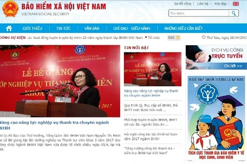 Giao diện cổng thông tin điện tử Bảo hiểm xã hội Việt Nam phiên bản mới. (Ảnh: Bảo hiểm xã hội Việt Nam)