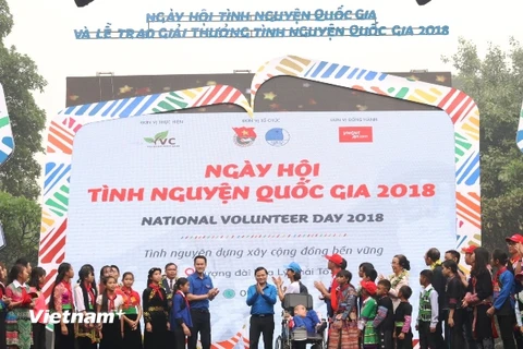 Lễ phát động Ngày hội tình nguyện quốc gia năm 2018. (Ảnh: Hồng Kiều/Vietnam+)