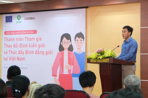 Khởi động dự án "Thanh niên tham gia thay đổi định kiến giới và thúc đẩy bình đẳng giới tại Việt Nam". (Ảnh: PV/Vietnam+)