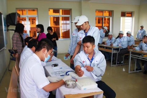 Lao động Việt Nam kiểm tra sức khỏe trước khi sang Hàn Quốc làm việc (Ảnh minh hoạ: PV/Vietnam+)