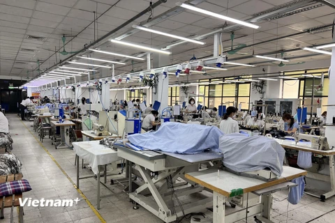 Các doanh nghiệp dệt may thiếu hụt lao động lớn vì số lượng ca nhiễm F0 tăng nhanh. (Ảnh: PV/Vietnam+)