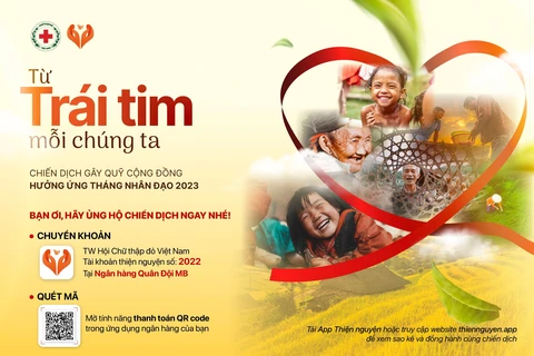  Chiến dịch gây quỹ cộng đồng “Từ trái tim mỗi chúng ta”. (Ảnh: PV/Vietnam+)
