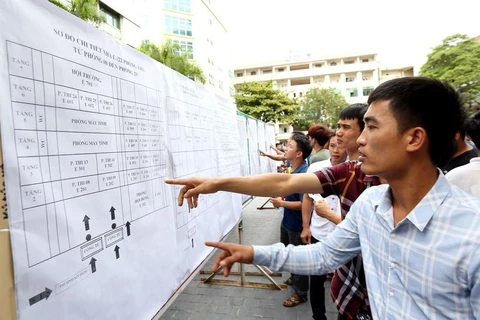 Lao động tham gia kỳ thi tiếng Hàn để sang Hàn Quốc làm việc. (Ảnh minh họa: PV/Vietnam+)