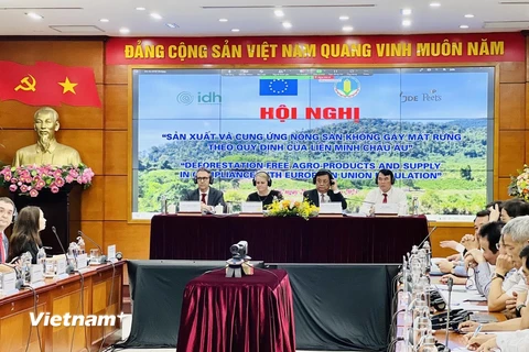 Hội nghị sản xuất và cung ứng cà phê không gây mất rừng theo quy định của Liên minh châu Âu. (Ảnh: PV/Vietnam+)