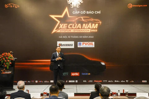 Ông Nguyễn Đại Hoàng, Admin của Otofun chia sẻ tại chương trình "Xe của năm" 2022. (Ảnh: PV/Vietnam+)