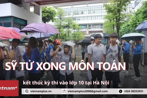 Sỹ tử hoàn thành môn Toán, kết thúc kỳ thi vào lớp 10 tại Hà Nội 