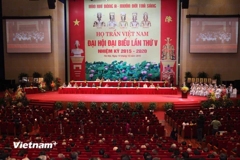 Toàn cảnh Đại hội đại biểu toàn quốc họ Trần Việt Nam lần thứ V. (Ảnh: PV/Vietnam+) 