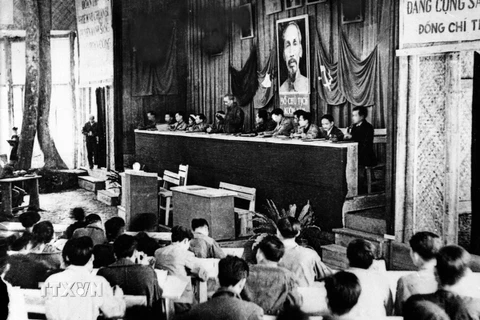 Đại hội Đảng toàn quốc lần thứ II tổ chức tại Chiến khu Việt Bắc (2/1951). (Ảnh: TTXVN)